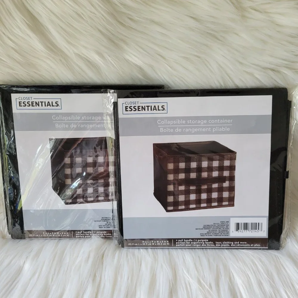 Closet Essentials Set of 2 Collapsible Storage Bins